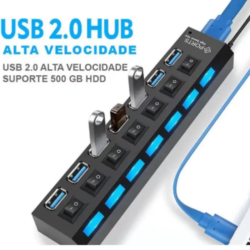 Usb Hub 7 Portas 2.0 Hd