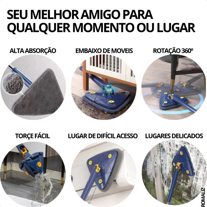 Mop Triangular 1 Refil Extra Esfregão Limpeza